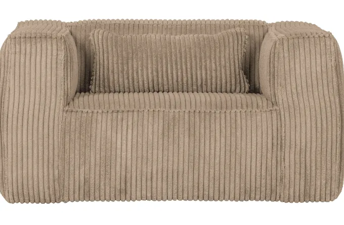 Woood Bean Fauteuil Grove Ribstof Travertin