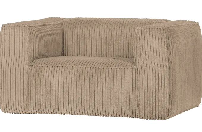 Woood Bean Fauteuil Grove Ribstof Travertin