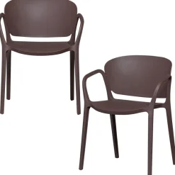 Woood Bent tuinstoel kunststof paars/bruin