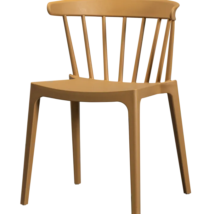 Woood Bliss tuinstoel met spijlen wood fiber caramel melange