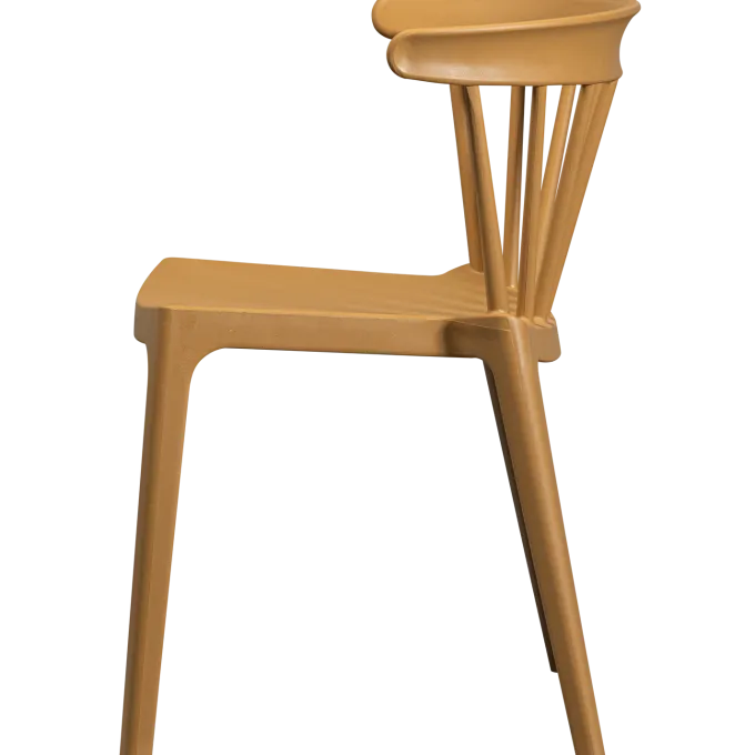 Woood Bliss tuinstoel met spijlen wood fiber caramel melange