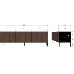 Woood Bono gravure tv meubel essen bruin [fsc]