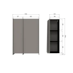 Woood Brock 2-Deurs Kast Essen Fineer Warmgrijs [fsc]