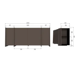 Woood Brock Dressoir 200 Cm Essen Fineer Middenbruin [fsc]