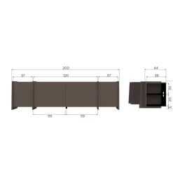 Woood Brock Tv Meubel 200 Cm Essen Fineer Middenbruin [fsc]