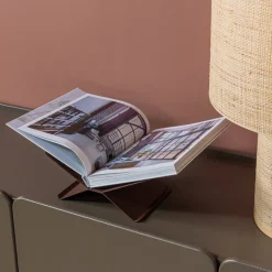 Woood Brook Boekenstandaard Liggend Metaal Donkerbruin