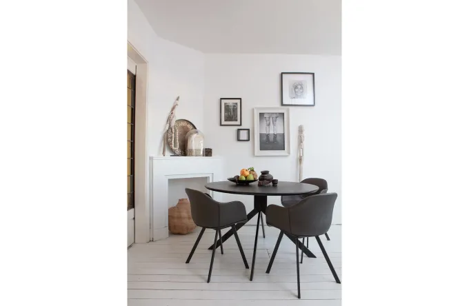 Woood Bruno Eettafel Rond Mdf Zwart Ø120cm