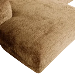 Woood CLOUD chaise longue links geweven chenille honinggeel