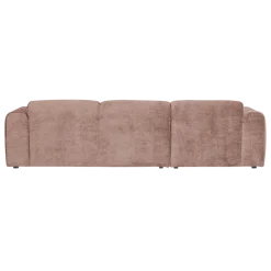 Woood CLOUD chaise longue links geweven chenille taupe / roze