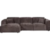 Woood CLOUD chaise longue links geweven chenille warm bruin