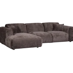 Woood CLOUD chaise longue links geweven chenille warm bruin