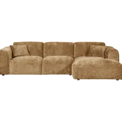 Woood CLOUD chaise longue rechts geweven chenille honinggeel