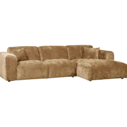 Woood CLOUD chaise longue rechts geweven chenille honinggeel