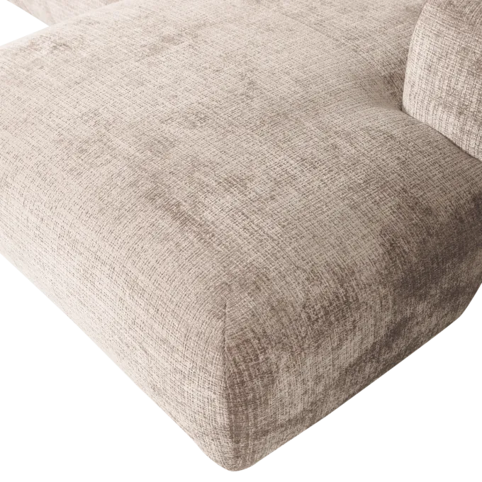 Woood CLOUD chaise longue rechts geweven chenille naturel