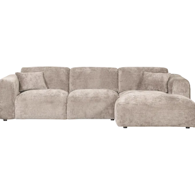Woood CLOUD chaise longue rechts geweven chenille naturel