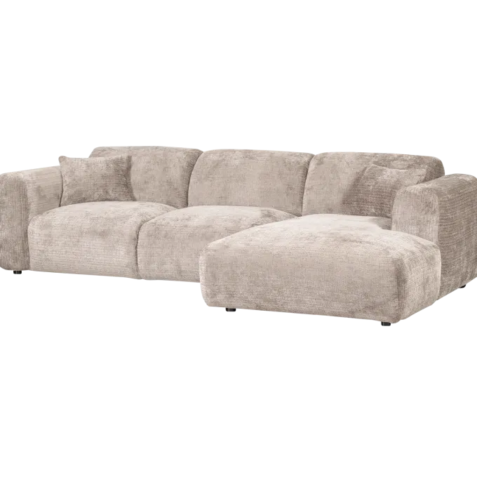 Woood CLOUD chaise longue rechts geweven chenille naturel