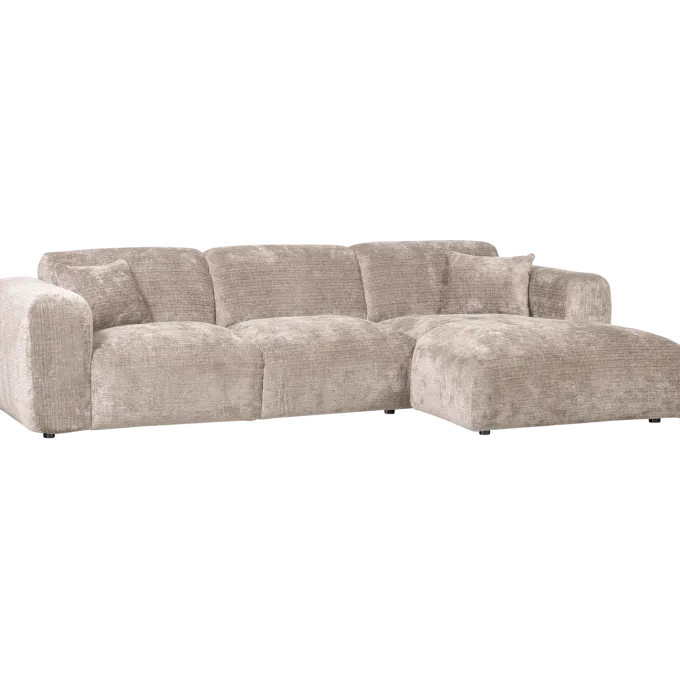 Woood CLOUD chaise longue rechts geweven chenille naturel