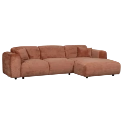Woood CLOUD chaise longue rechts geweven chenille terra