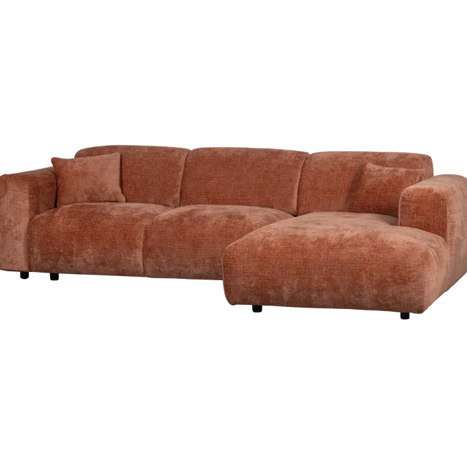 Woood CLOUD chaise longue rechts geweven chenille terra
