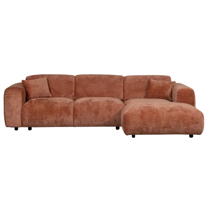 Woood CLOUD chaise longue rechts geweven chenille terra