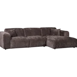 Woood CLOUD chaise longue rechts geweven chenille warm bruin