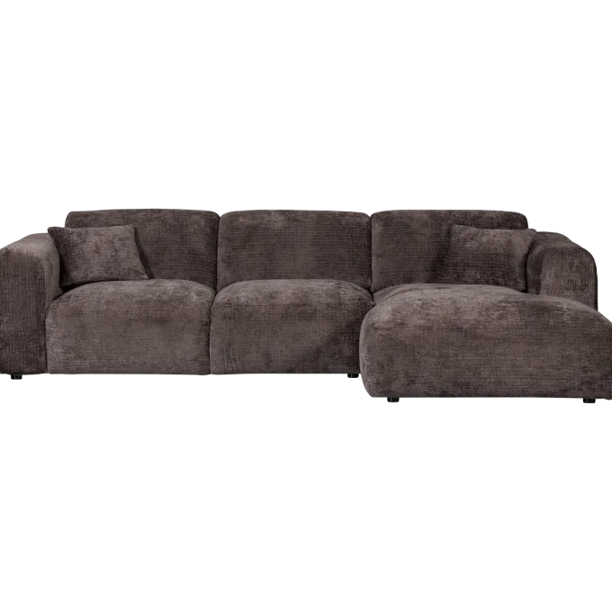 Woood CLOUD chaise longue rechts geweven chenille warm bruin