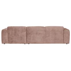 Woood CLOUD chaise longue rechts geweven chenille taupe / roze