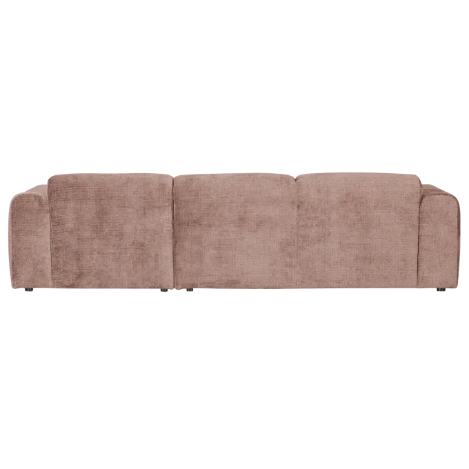 Woood CLOUD chaise longue rechts geweven chenille taupe / roze