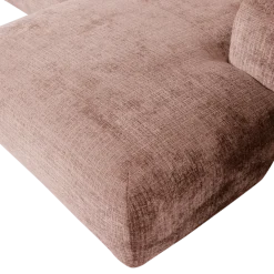 Woood CLOUD chaise longue rechts geweven chenille taupe / roze