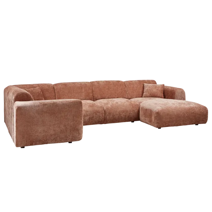 Woood CLOUD hoekbank links geweven chenille terra
