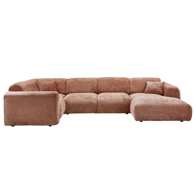 Woood CLOUD hoekbank links geweven chenille terra