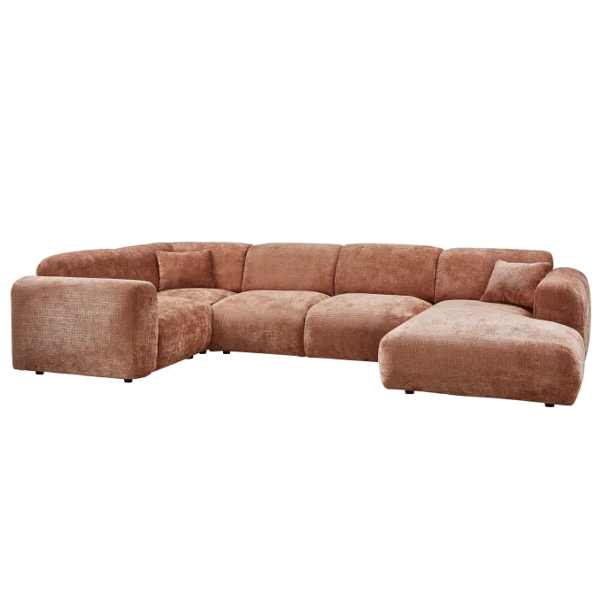 Woood CLOUD hoekbank links geweven chenille terra