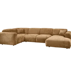 Woood CLOUD hoekbank links geweven chenille honinggeel