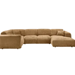 Woood CLOUD hoekbank links geweven chenille honinggeel