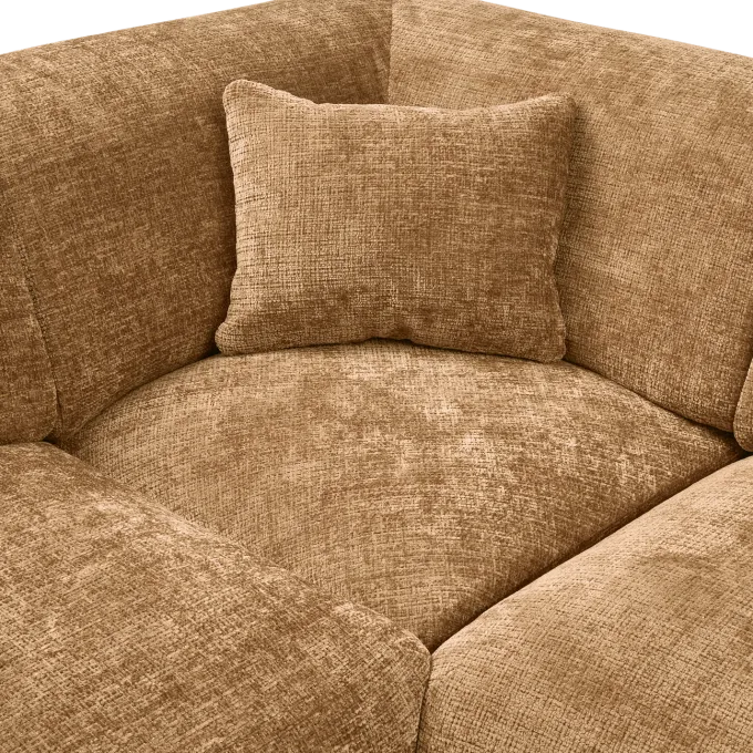Woood CLOUD hoekbank links geweven chenille honinggeel