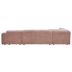 Woood CLOUD hoekbank links geweven chenille taupe / roze