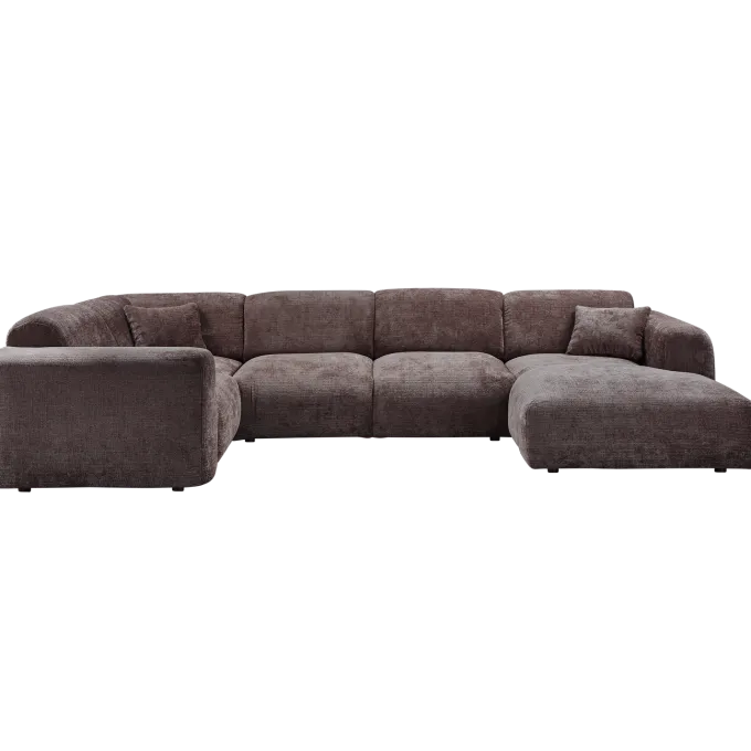 Woood CLOUD hoekbank links geweven chenille warm bruin