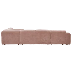 Woood CLOUD hoekbank rechts geweven chenille taupe / roze