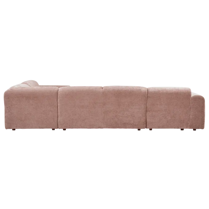 Woood CLOUD hoekbank rechts geweven chenille taupe / roze