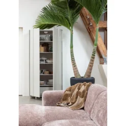 Woood CLOUD hoekbank rechts geweven chenille taupe / roze