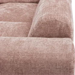 Woood CLOUD hoekbank rechts geweven chenille taupe / roze