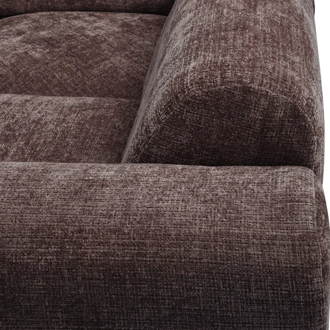 Woood CLOUD hoekbank rechts geweven chenille warm bruin
