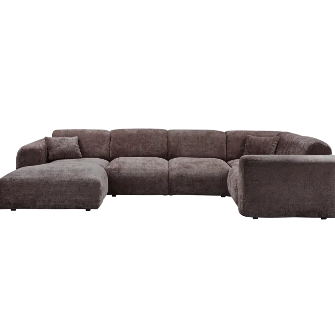 Woood CLOUD hoekbank rechts geweven chenille warm bruin