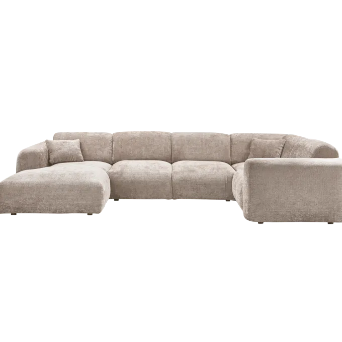 Woood CLOUD hoekbank rechts geweven chenille naturel