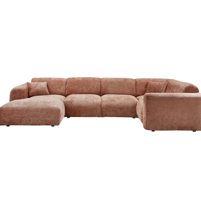 Woood CLOUD hoekbank rechts geweven chenille terra