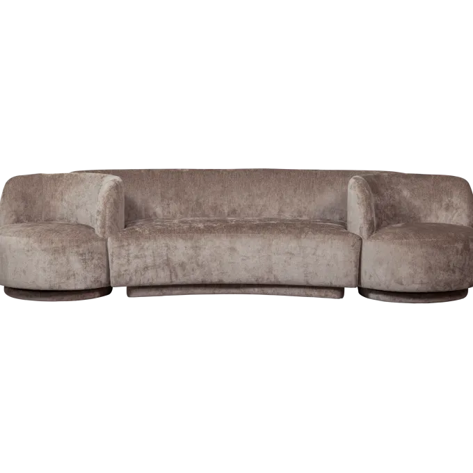 Woood Combi-popular: bankje + fauteuils taupe