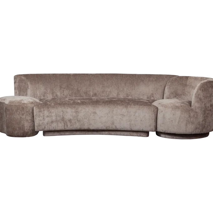Woood Combi-popular: bankje + fauteuil + poef taupe