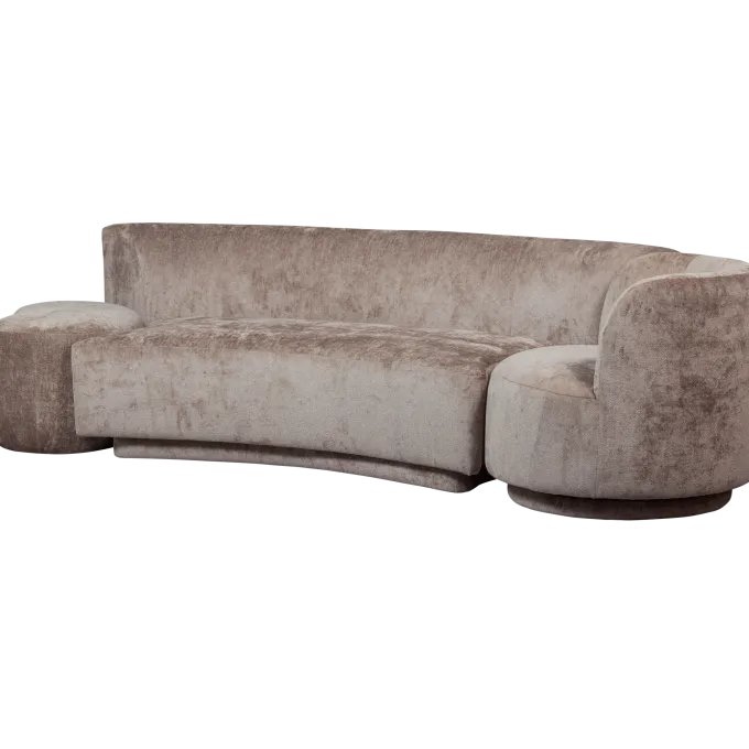 Woood Combi-popular: bankje + fauteuil + poef taupe