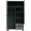 Woood Dennis Kast Met Laden Grenen Steel Grey Geborsteld [fsc]