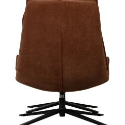 Woood Draaifauteuil Kube met hocker bruin